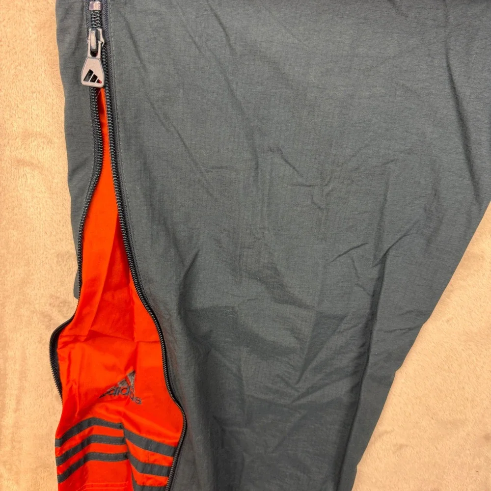 90s Adidas Track Pants Mens Large  Orange Zip Leg Windbreaker Vintage Sportswear